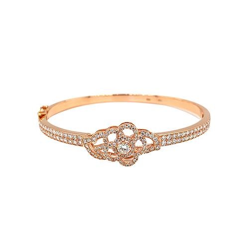 Diamond Flower Bangle -