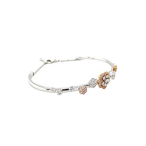 Diamond Flower Bangle -