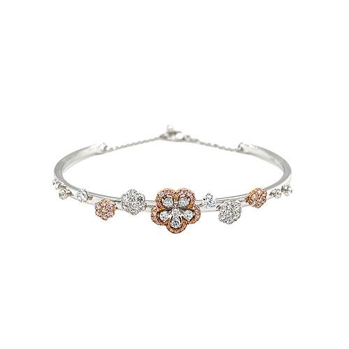 Diamond Flower Bangle -