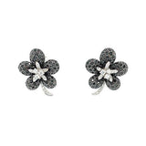 Diamond Flower Earrings -