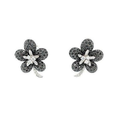 Diamond Flower Earrings-Diamond Flower Earrings -