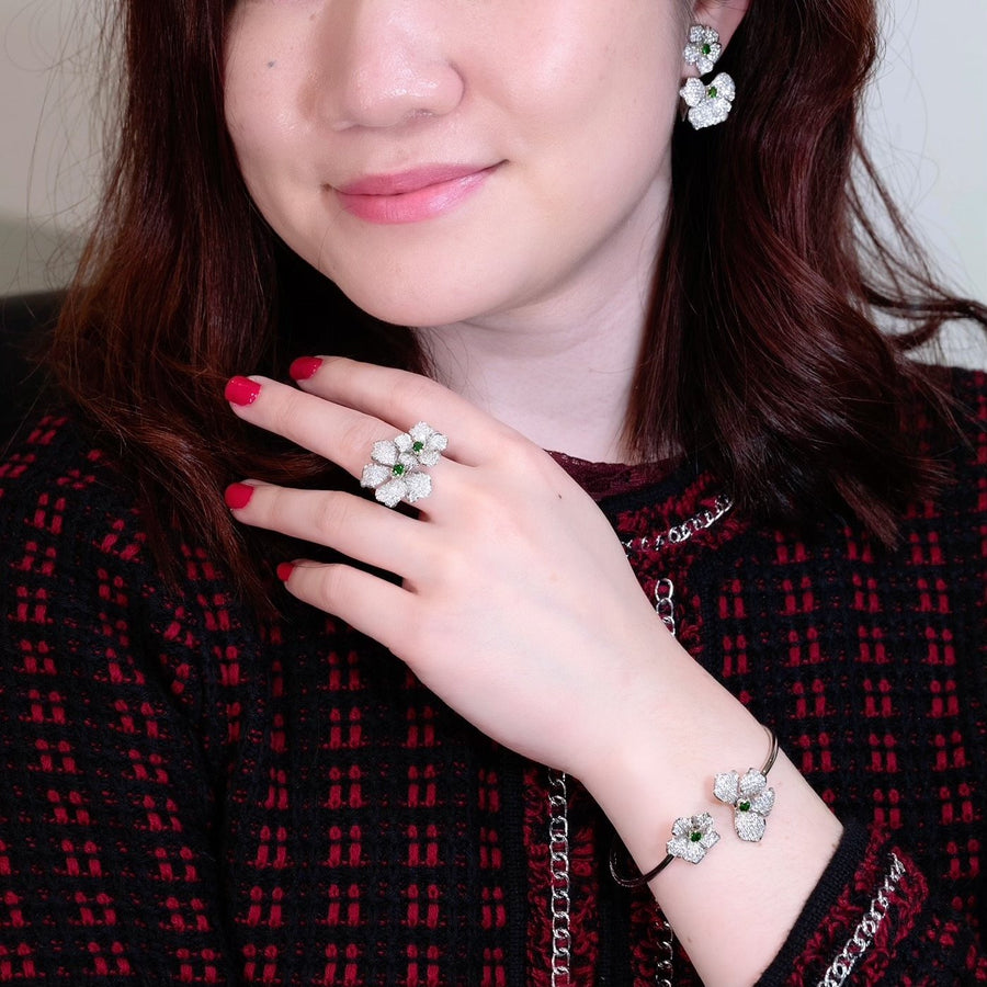 Diamond Flower Earrings