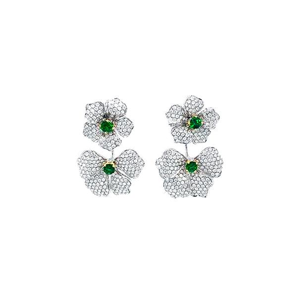 Diamond Flower Earrings-Diamond Flower Earrings - DEPEJ04104