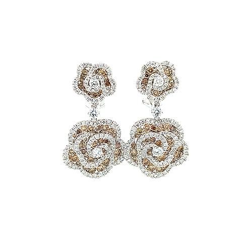 Diamond Flower Earrings -