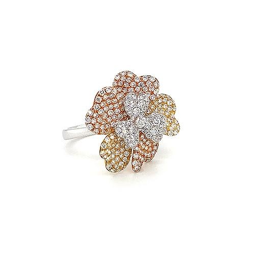 Diamond Flower Ring-Diamond Flower Ring -