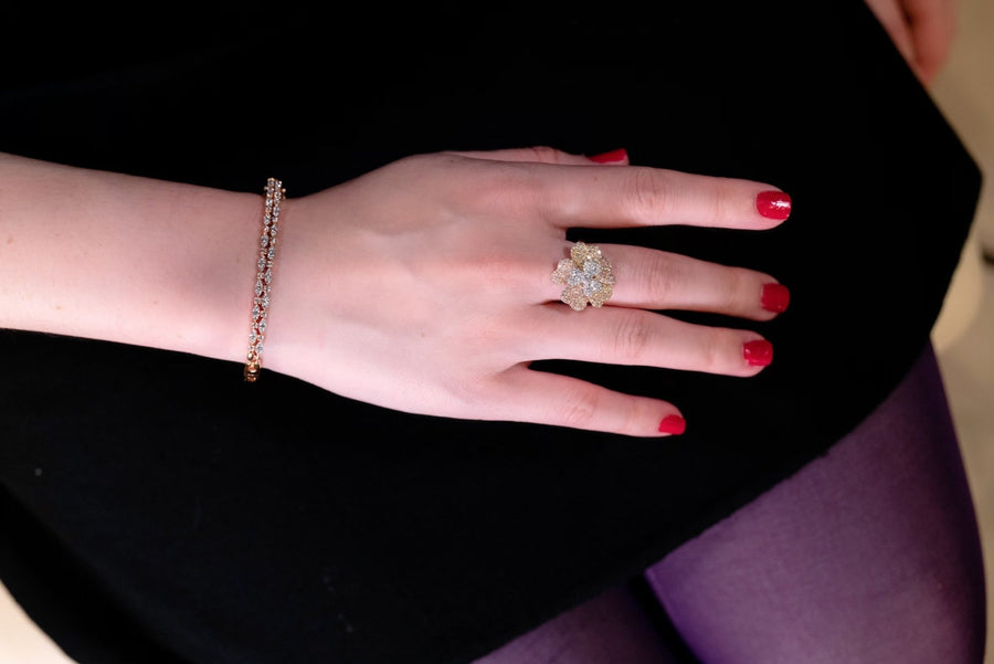 Diamond Flower Ring -