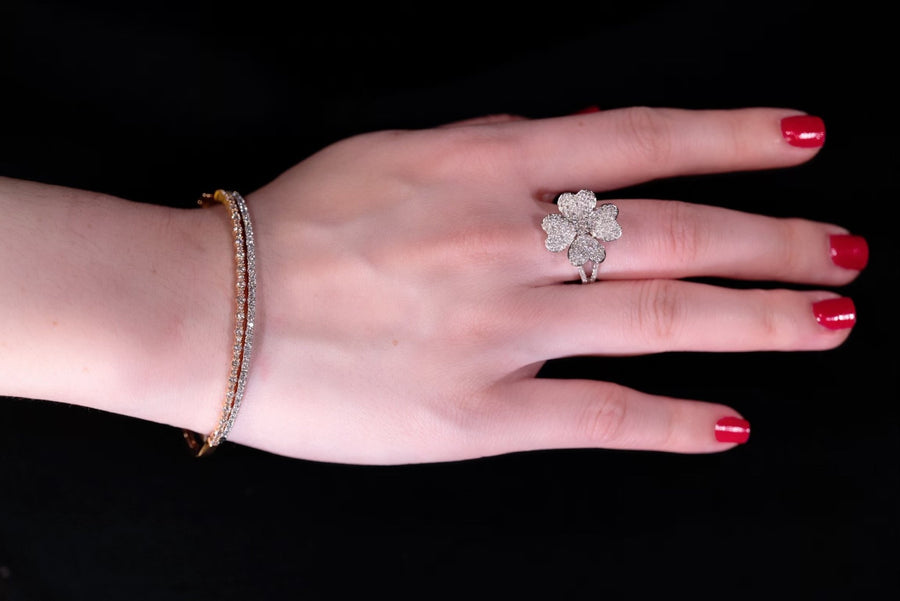 Diamond Flower Ring -