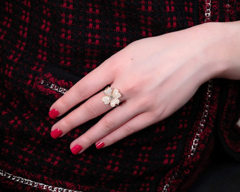 Diamond Flower Ring-Diamond Flower Ring -