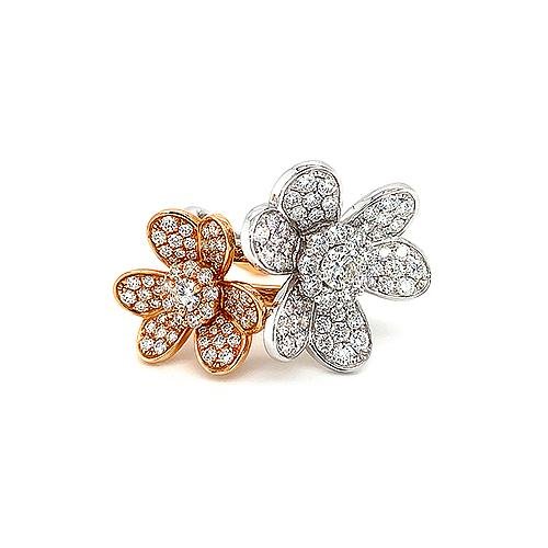 Diamond Flower Ring Set -