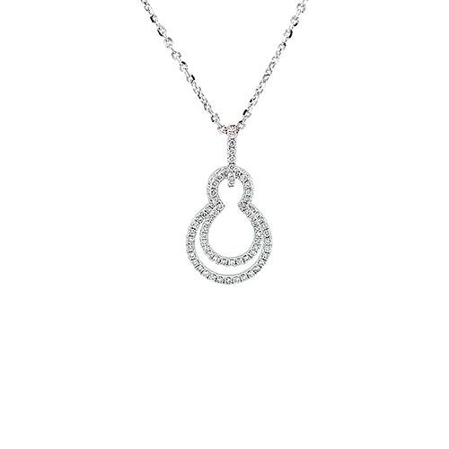 Diamond Gourd Pendant and Chain-Diamond Gourd Pendant and Chain -