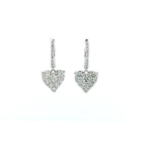 Diamond Heart Earrings-Diamond Heart Earrings -