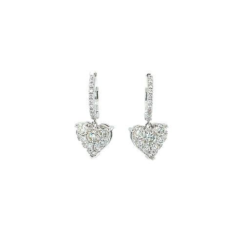Diamond Heart Earrings-Diamond Heart Earrings -