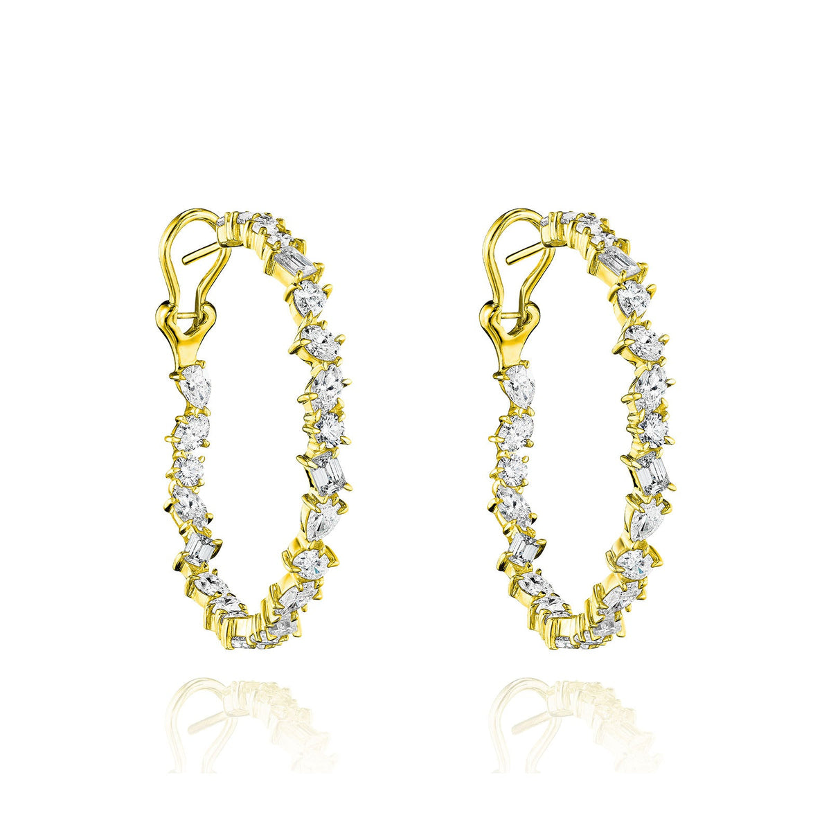 Diamond Hoop Earrings - 46673