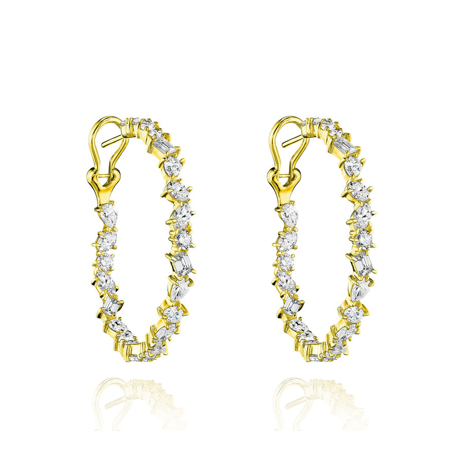Diamond Hoop Earrings - 46673