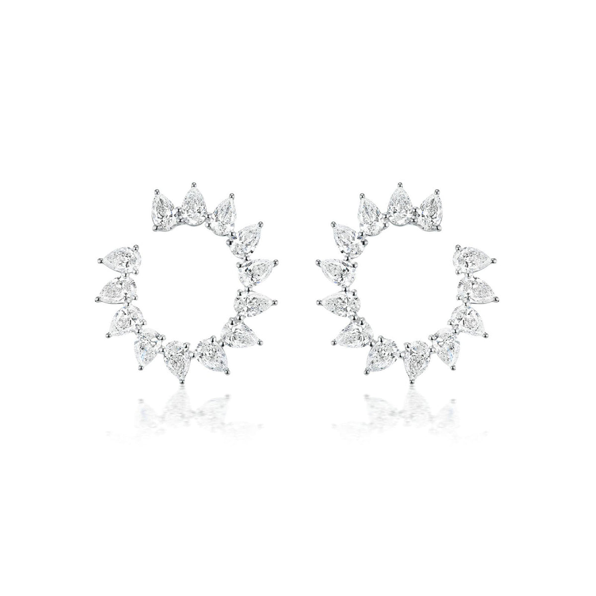 Diamond Hoop Earrings - 49373