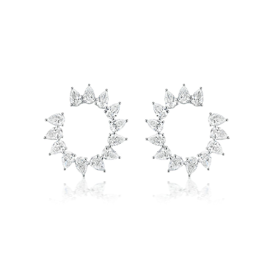 Diamond Hoop Earrings - 49373