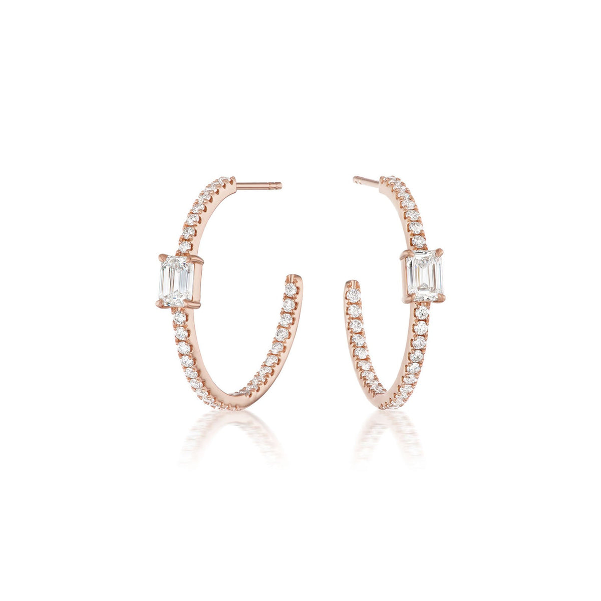 Diamond Hoop Earrings - 50068