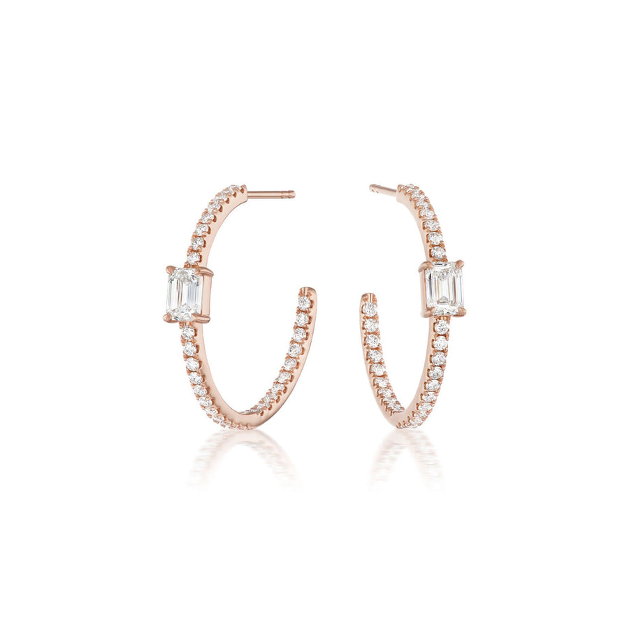 Diamond Hoop Earrings - 50068