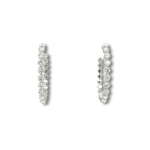 Diamond Hoop Earrings-Diamond Hoop Earrings - DEDRA05087