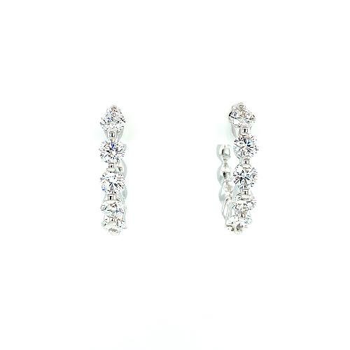 Diamond Hoop Earrings-Diamond Hoop Earrings -