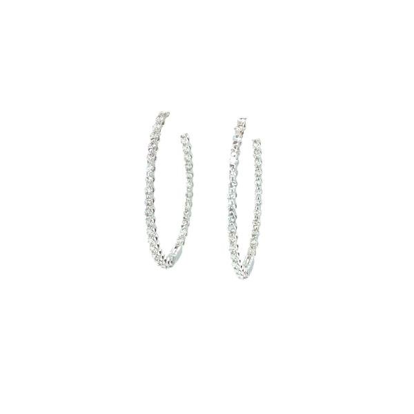 Diamond Hoop Earrings-Diamond Hoop Earrings -