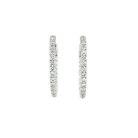 Diamond Hoop Earrings-Diamond Hoop Earrings -