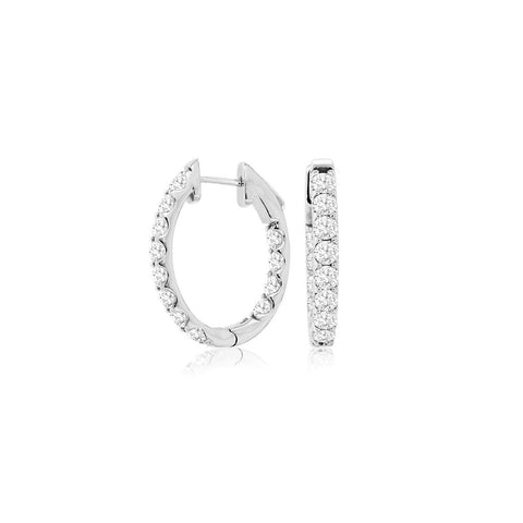 Diamond Hoop Earrings-Diamond Hoop Earrings -