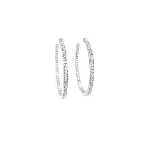 Diamond Hoop Earrings-Diamond Hoop Earrings -