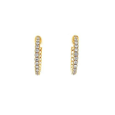 Diamond Hoop Earrings-Diamond Hoop Earrings -