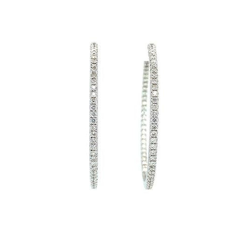 Diamond Hoop Earrings-Diamond Hoop Earrings -