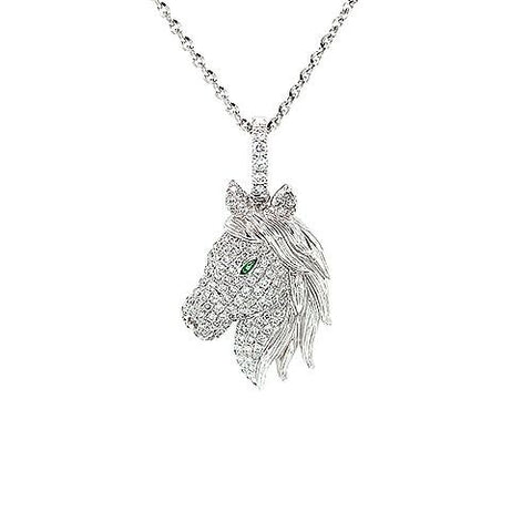 Diamond Horse Pendant and Chain-Diamond Horse Pendant and Chain -