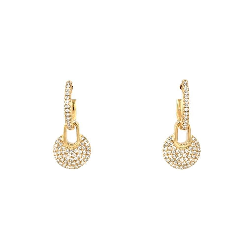 Diamond Huggie Earrings with Charms - DEDRA05050