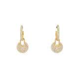 Diamond Huggie Earrings with Charms-Diamond Huggie Earrings with Charms - DEDRA05050