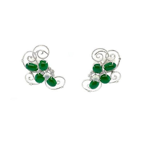 Diamond Jade Earrings -