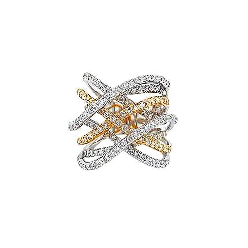 Diamond Criss Cross Ring-Diamond Ring - DRCOL00125