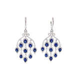 Sapphire and Diamond Chandelier Earrings-Diamond Sapphire Chandelier Earrings - SETIJ00752