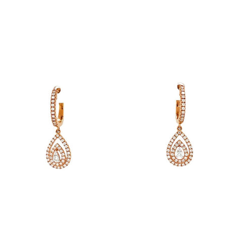 Drop Diamond Earrings-Drop Diamond Earrings - DERDI00554