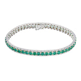 Emerald and Diamond Bracelet-Emerald and Diamond Bracelet - EBNEL00055