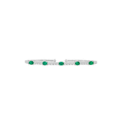Emerald Diamond Bangle - BN6225-EM