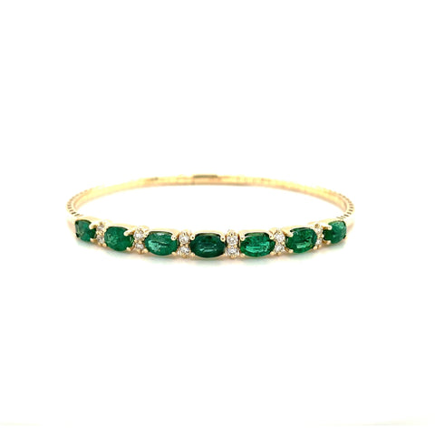 Emerald Diamond Bangle - EBHEE00055