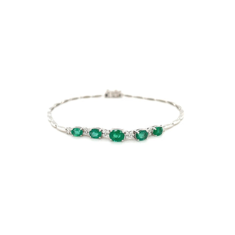 Emerald Diamond Bracelet-Emerald Diamond Bracelet - EBEDW00046