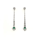 Emerald Diamond Earrings-Emerald Diamond Earrings - DEUJD00240
