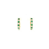 Emerald Diamond Hoop Earrings-Emerald Diamond Hoop Earrings - EEEDW00073