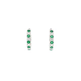 Emerald Diamond Hoop Earrings-Emerald Diamond Hoop Earrings - EEEDW00082