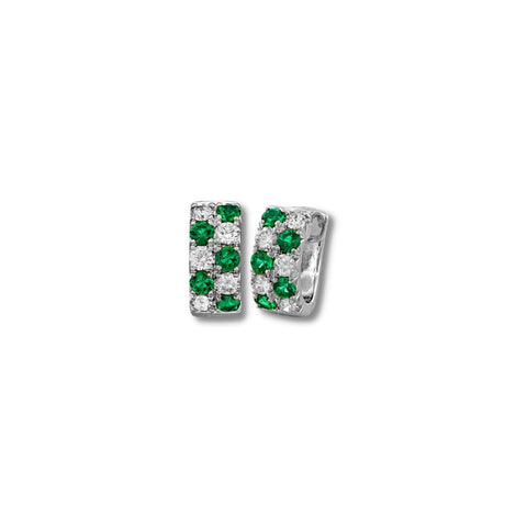 Emerald Diamond Huggie Earrings-Emerald Diamond Huggie Earrings - EESPK00073