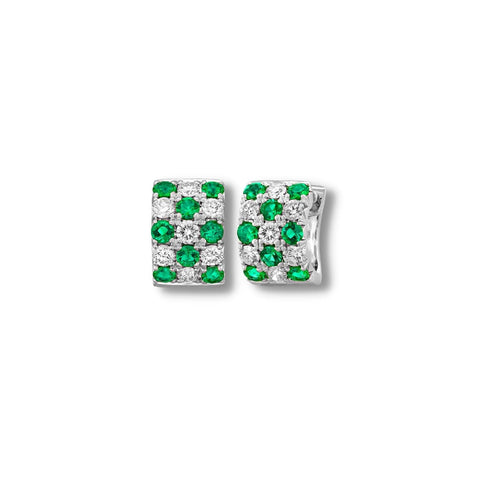 Emerald Diamond Huggie Earrings - EESPK00082