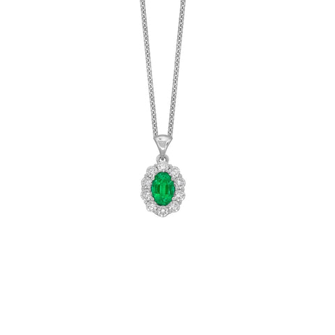 Emerald Diamond Necklace-Emerald Diamond Necklace - ENSPK00064