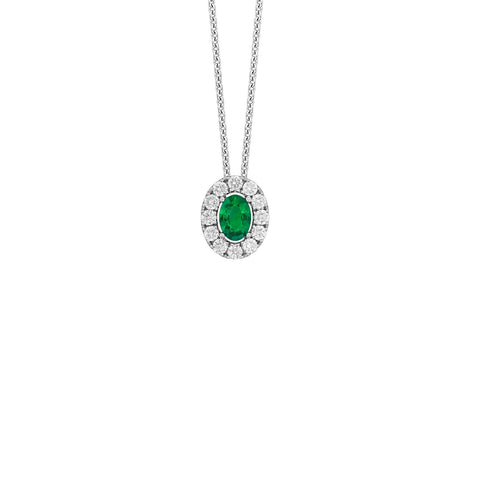 Emerald Diamond Necklace-Emerald Diamond Necklace - ENSPK00073