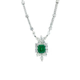 Emerald Diamond Necklace-Emerald Diamond Necklace -
