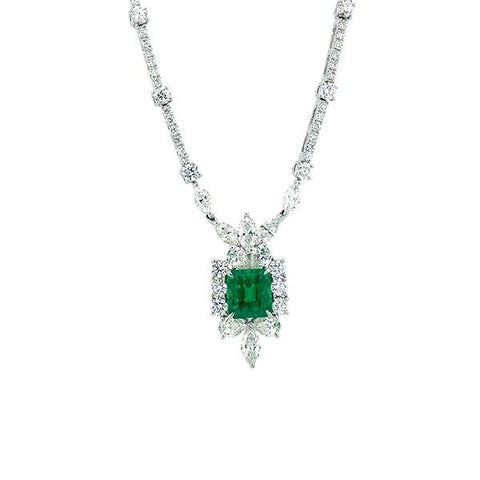 Emerald Diamond Necklace -